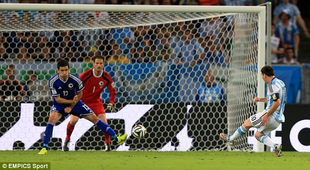 Messi - Doing what he does best. Argentina 2-0 Bosnia & Herzegovina.