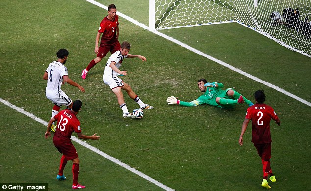 Müller - Finishing it off in style. Germany 4-0 Portugal.