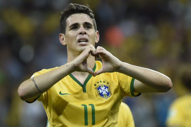 Oscar after rounding off a great victory with the third goal. Brazil 3-1 Croatia